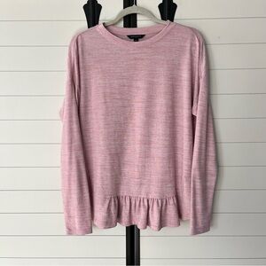 Banana Republic Pink Long Sleeve Peplum Top Ruffle Medium
